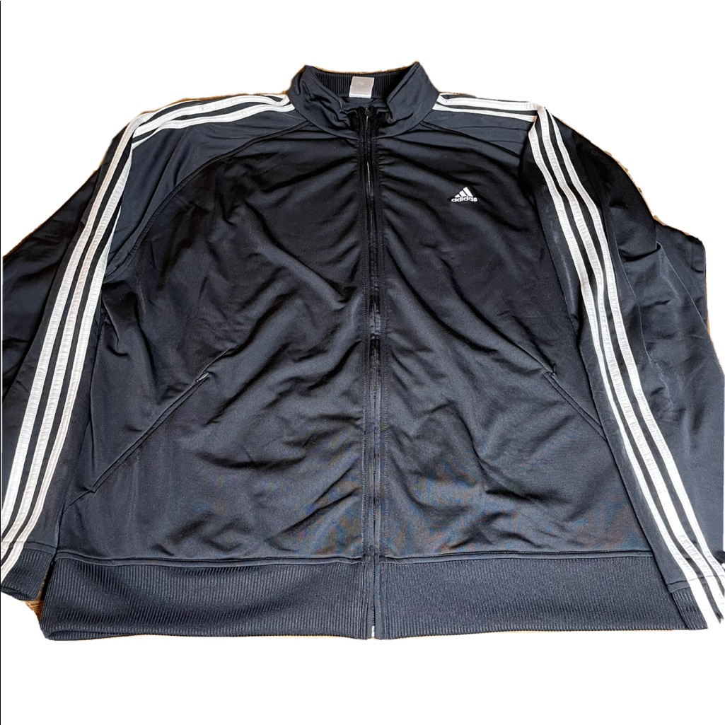 Vintage Y2k Adidas Streetwear Full Zip Track Jacket Black White